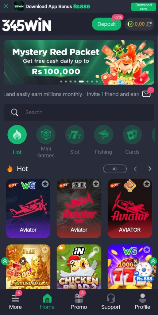345WIN Game mobile entertainment app.